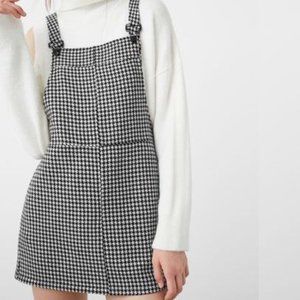 Mango Houndstooth Overall Pinafore Dress USA XXS